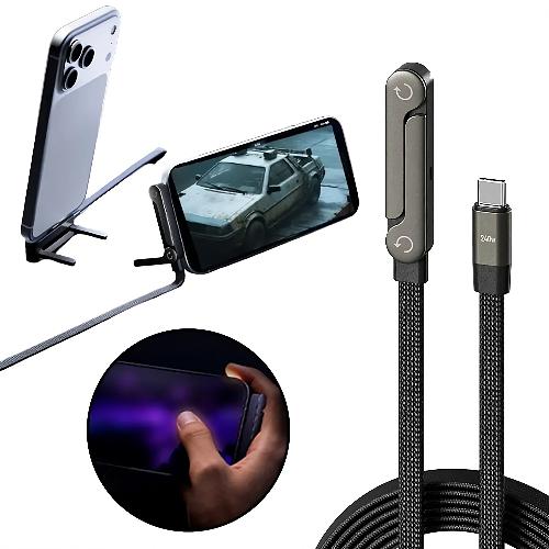 2-i-1 ladekabel med stativ