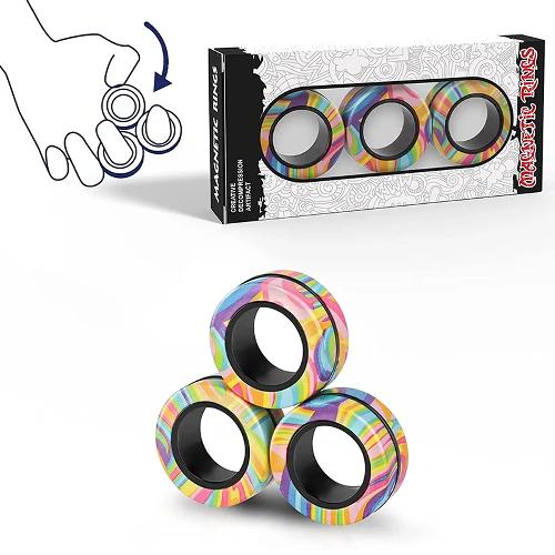 Magnetiske fidget-ringer (3-pakk)